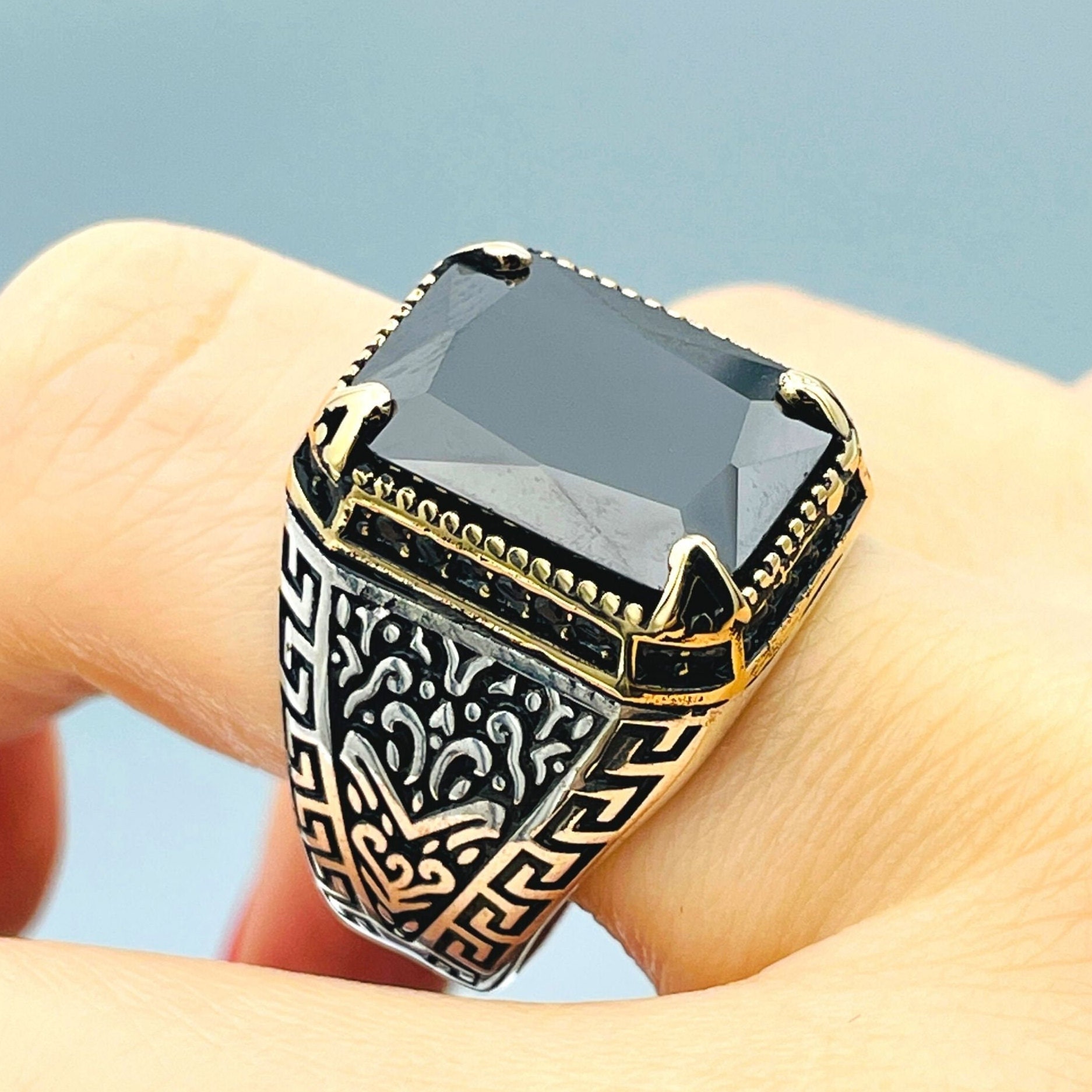 Men's Black Onyx Square Stone Handmade Silver Ring, Turkish Handmade Ring, 925 Sterling Silver, Black Stone Ring, Gift Jewelry Ring, - Etsy Men's Black Onyx Square Stone Handmade Silver Ring, Turkish Handmade Ring, 925 Sterling Silver, Black Stone Ring, Gift Jewelry Ring, - Etsy