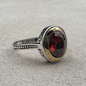Handmade Ruby Ring: 925k Sterling Silver Ottoman Style