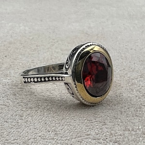 Women's Ruby Ring, Handmade Silver Ring, Ladies Ring, Authentic Ring, Ottoman Ring, Ladies Ring, Jewelry,925k Sterling Silver, Gift For Her,