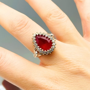 Sterling Silber Rubin Ring: Handgemachter Schmuck im Ottomanen Stil