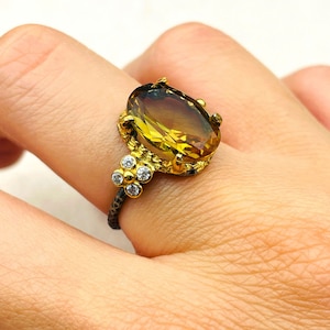 Alexandrite Oval Stone Silver Ring Women, Ladies Handmade Ring, Unique Silver Ring, Turkish Handmade Ring, 925 Sterling Silver, Gift For Her