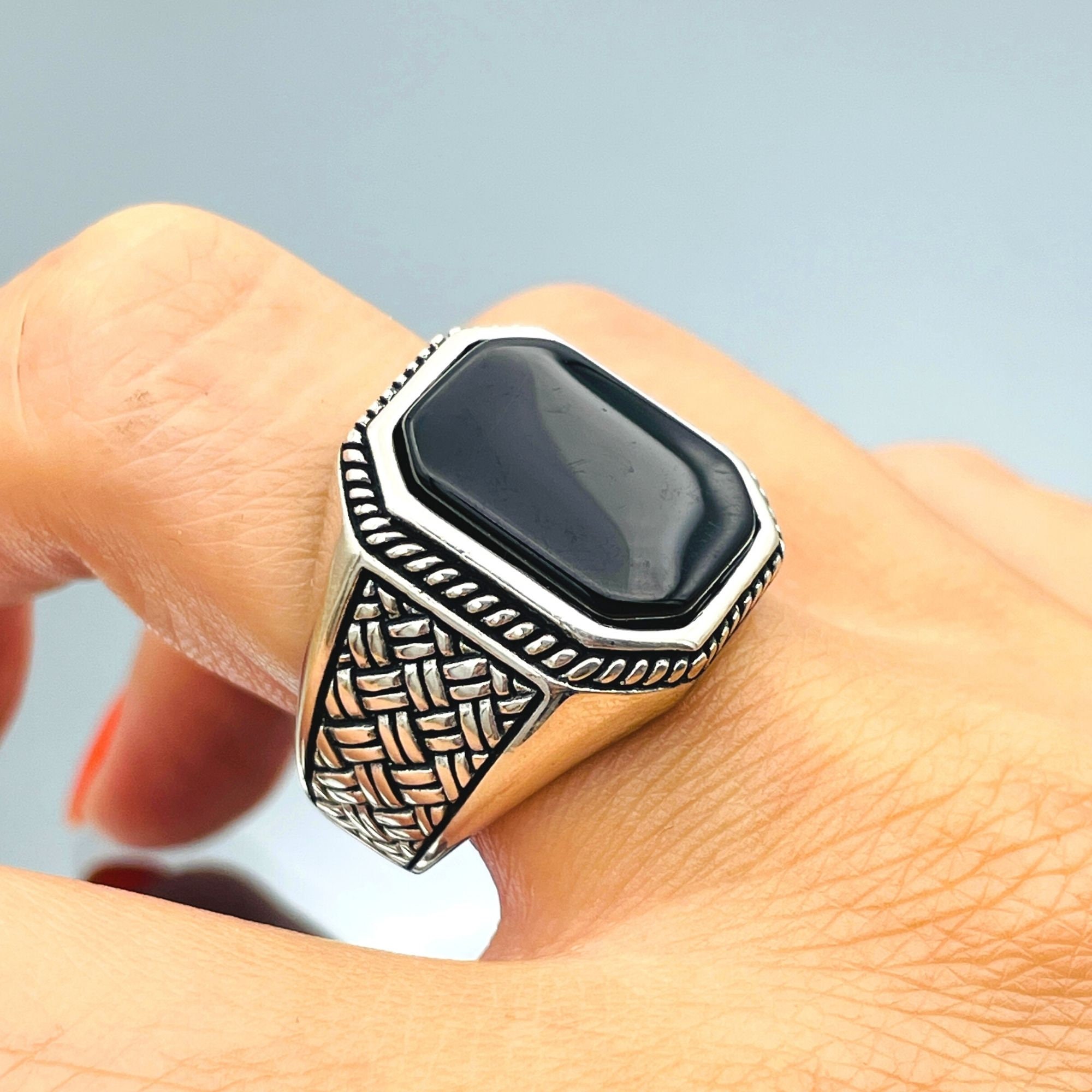 Men's Black Onyx Square Stone Handmade Silver Ring, Classic Style Elegant Ring, 925 Sterling Silver, Black Stone Ring, Gift Jewelry Ring, - Etsy Men's Black Onyx Square Stone Handmade Silver Ring, Classic Style Elegant Ring, 925 Sterling Silver, Black Stone Ring, Gift Jewelry Ring, - Etsy