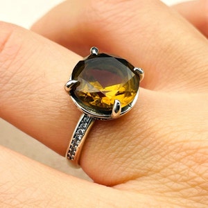 Women's Colormix Alexandrite Stone Ring, Turkish Handmade Ladies Ring, Authentic Ring, Ladies Jewelry, 925k Sterling Silver, Gift For Her
