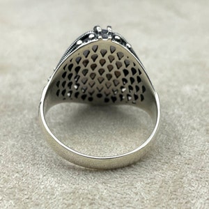 Yemeni Aqeeq Stone Ring: Handmade 925 Sterling Silver Ottoman Ring image 6