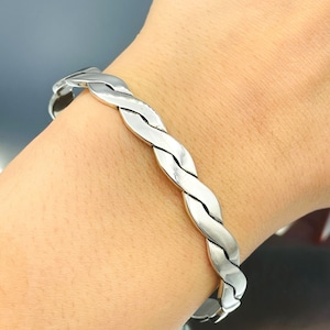Unisex Silber Armband, handgemachtes verstellbares Armband, Silber Geschenk Armband, 925 Sterling Armband, Manschette Armband, Geschenk für Männer Armband,