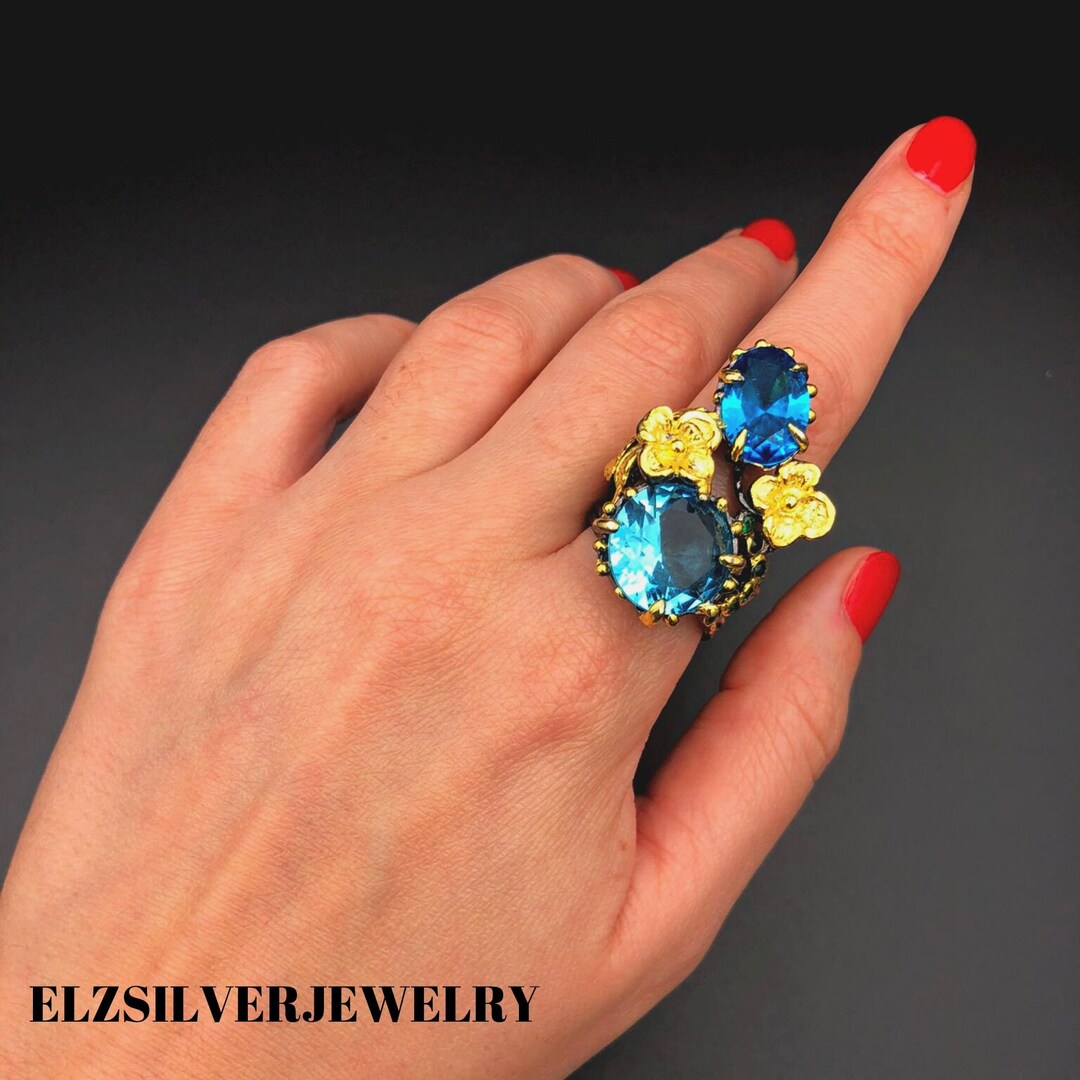 Bague en Larimar de République Dominicaine (réf blar15
