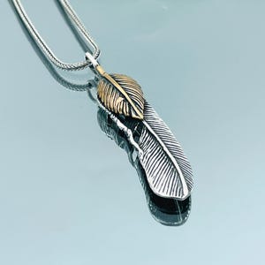 Feather Necklace, Bird Feather Pendant, 925 Sterling Silver, Handmade Design Pendant, Gift Him, Gift Her, Gift Birthday Pendant, Gift Mother