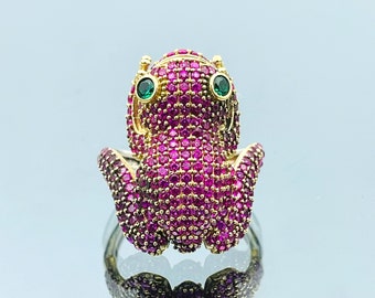 Rockyu Sterling Silver 925 Frog Ring For Women - Adjustable Animal Motif Pinky Ring, No Gemstones - View #4