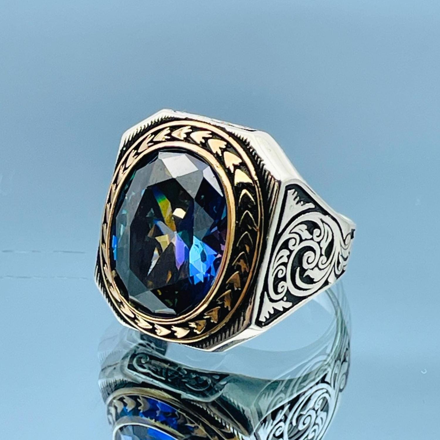 Men tanzanite ring - Etsy 日本