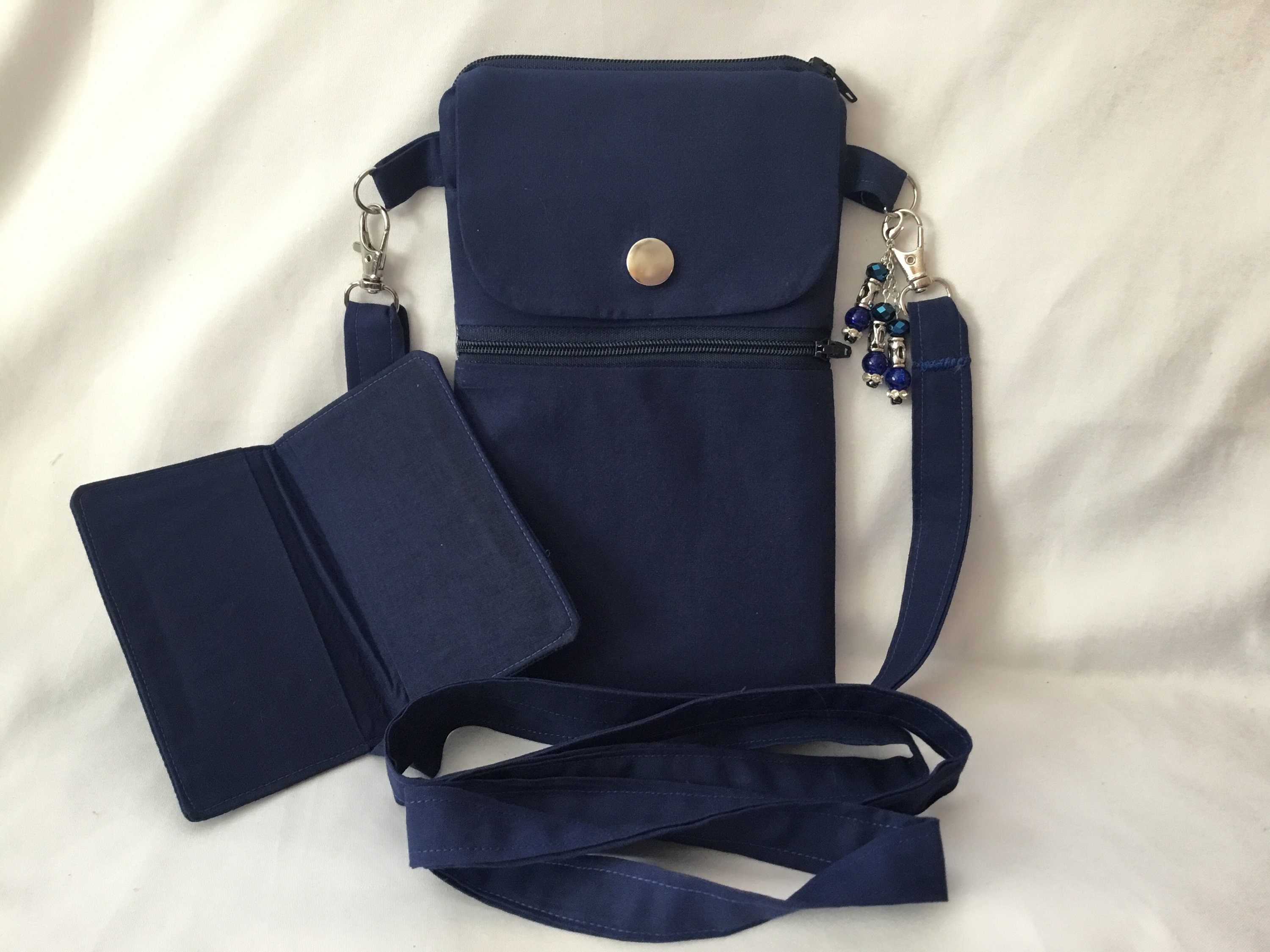 Solid Navy Blue Touchscreen Crossbody Cellphone Purse with Etsy
