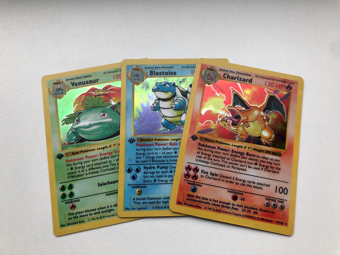 1st Edition Shadowless Blastoise Charizard Venusaur Proxy Holo | Etsy