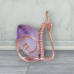 Amethyst and Citrine Healing Mini Wire-Wrapped Crystal Snails Home Decor