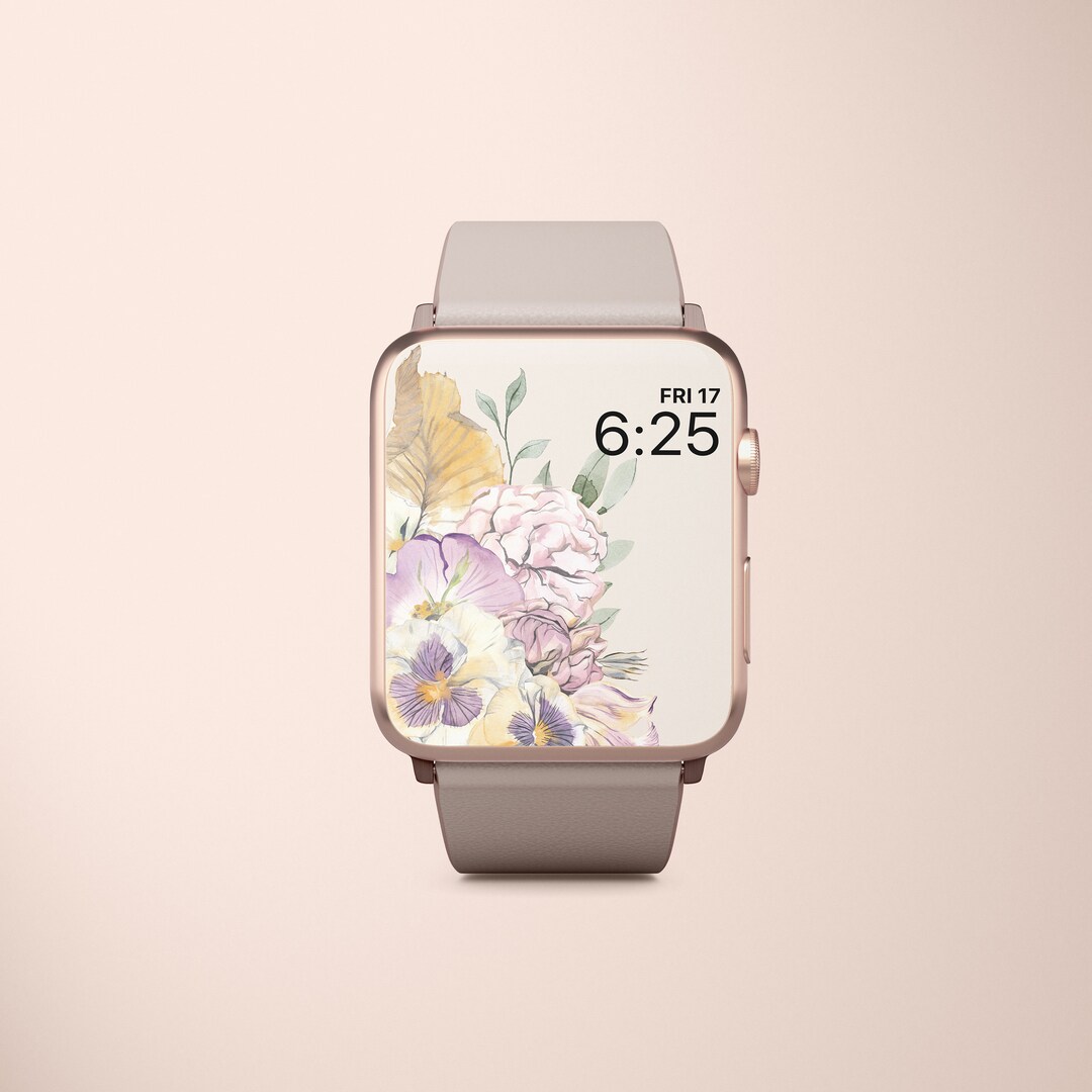Apple Watch Face Watercolor Flower Apple Watch Wallpaper Etsy