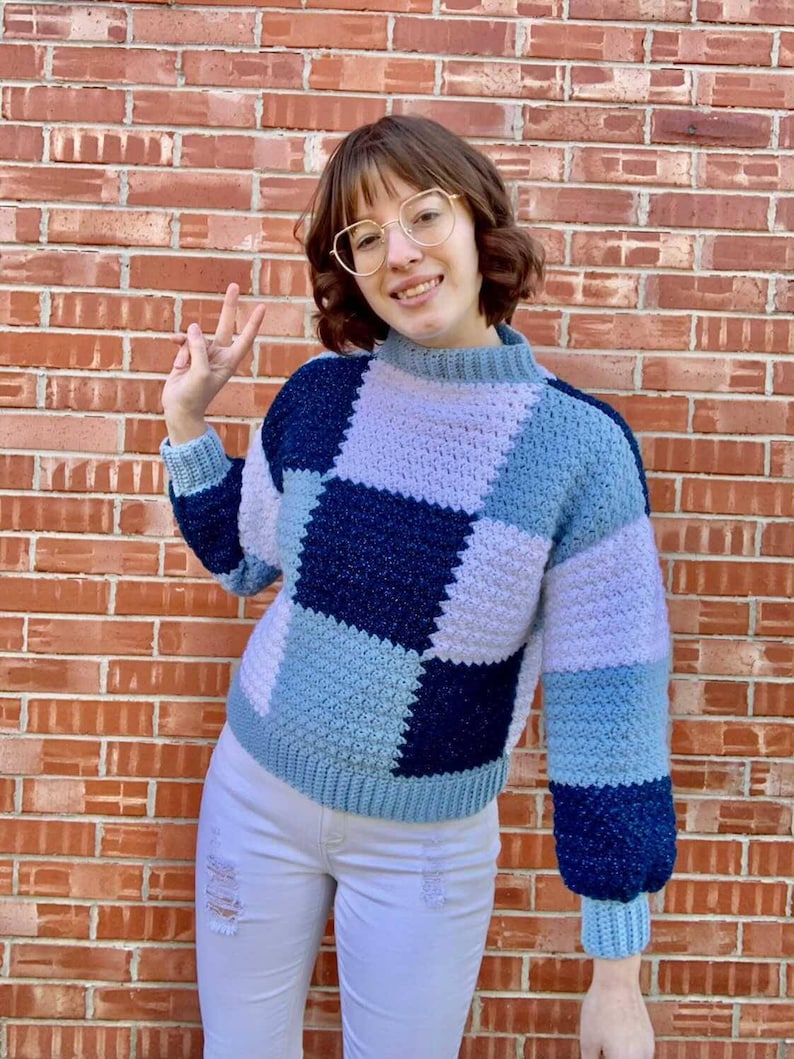 Patchy Sweater Patterm/ patchwork sweater pattern / sweater crochet pattern image 5