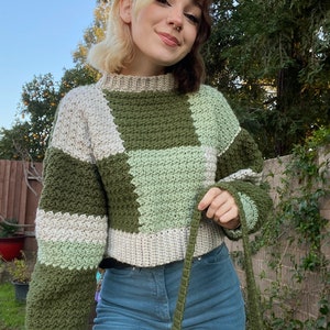 Patchy Sweater Patterm/ patchwork sweater pattern / sweater crochet pattern image 3