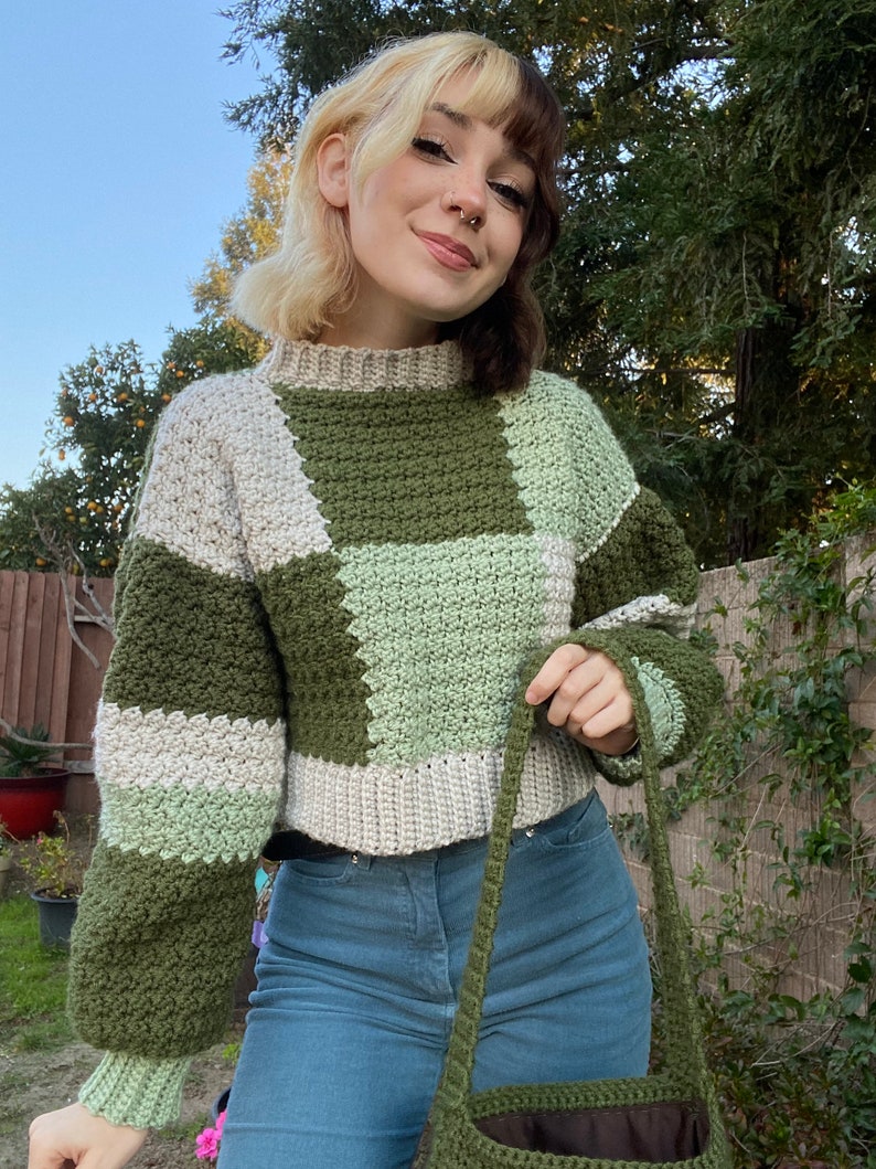 Patchy Sweater Patterm/ patchwork sweater pattern / sweater crochet pattern image 3