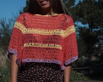 Crochet Raglan top/ Crochet oversized top/ crochet top