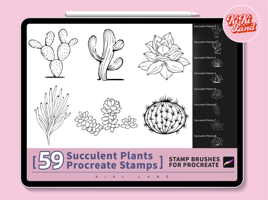 59 Procreate Succulent Plants Illustration Brush Set.easy Plants Paint ...