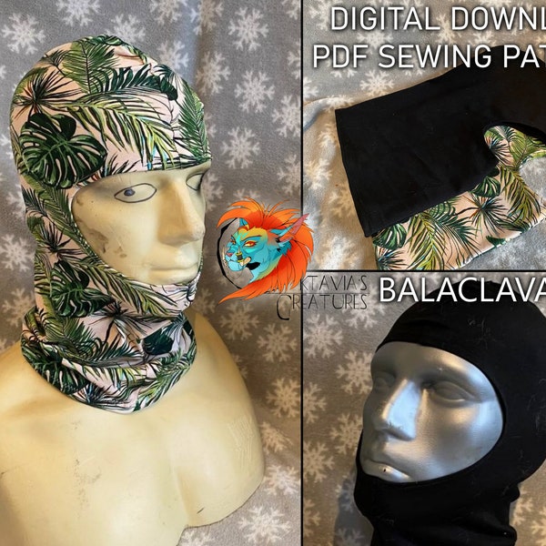 Balaclava Pattern for Fursuit, Cosplay and Costume Making (PDF DOWNLOAD)