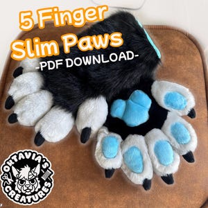 5 Fingered Slim Hand Paws Sewing Pattern (PDF DOWNLOAD)