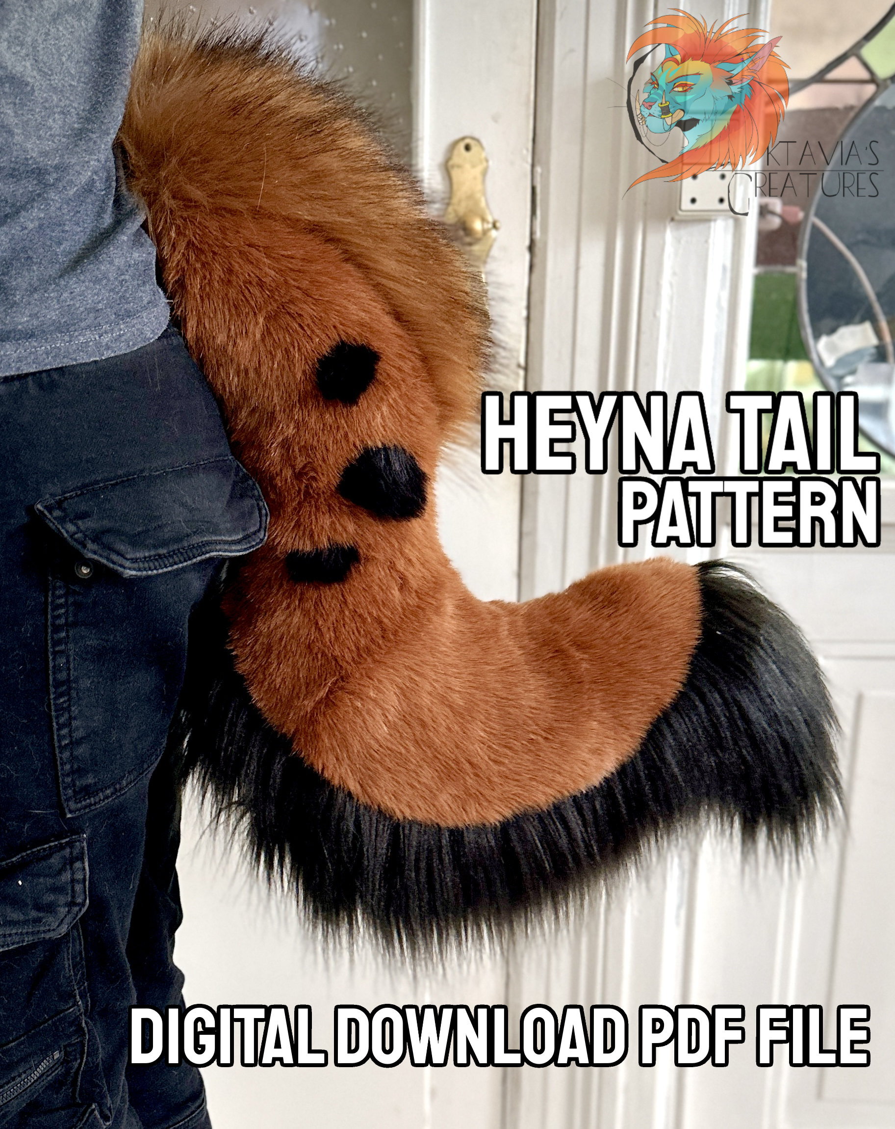 Hyena Tail for Fursuits, Cosplay and Costume Making - Digital PDF
