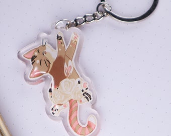 ホットココアキャット | 両面アクリルキーホルダー（かわいい