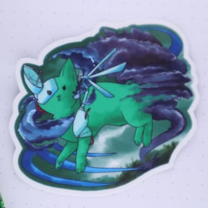 Tornado Katze | Glossy Sticker / kawaii Bujo Planner Sticker (Tornado | Stürme | Kaiju)