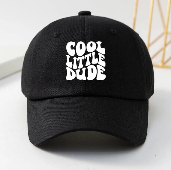 Cool Little Dude Toddler Kids Cap 8 11Y Black Etsy