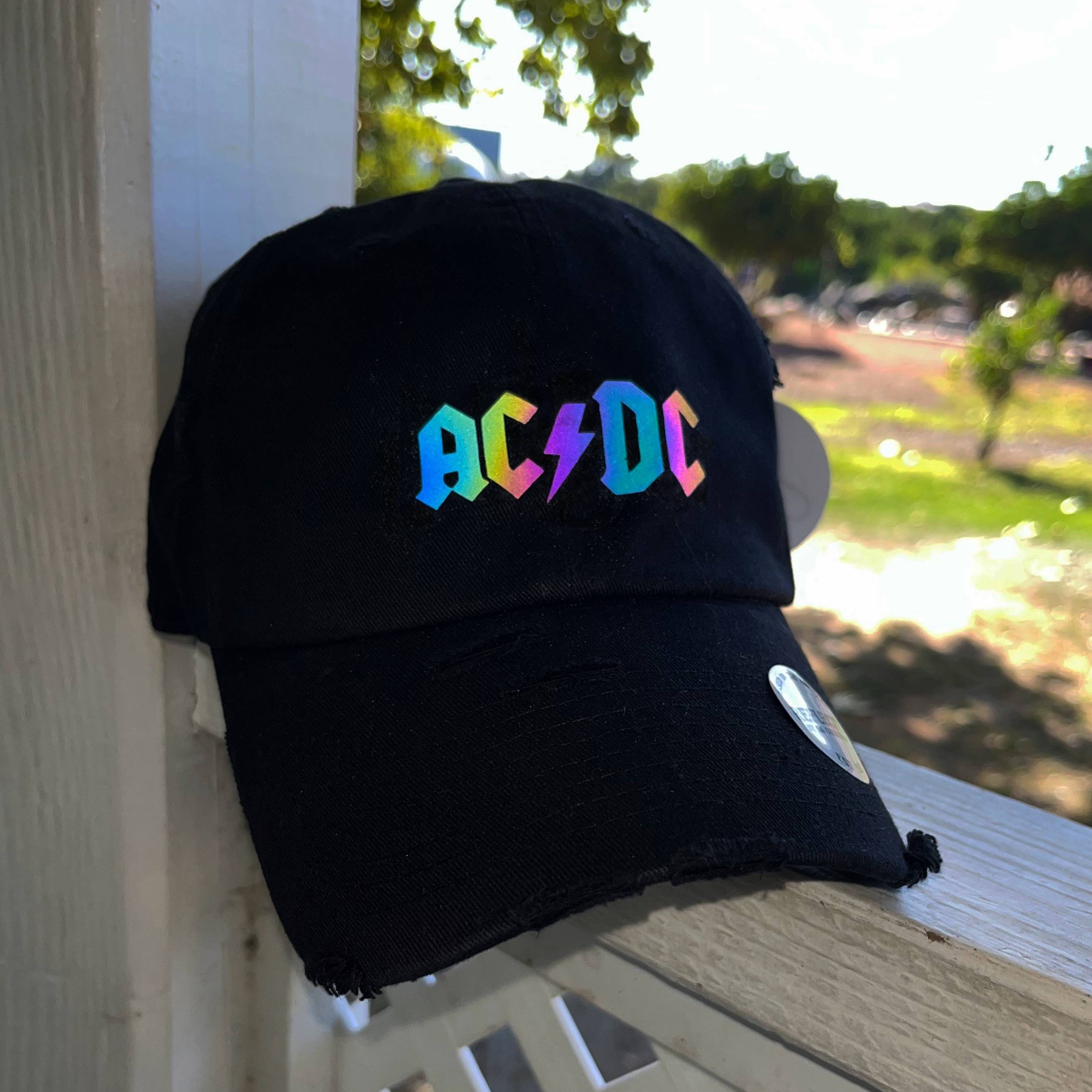 ACDC - Dad Hat/baseball Cap - Reflective Holographic Vinyl - Vintage ...