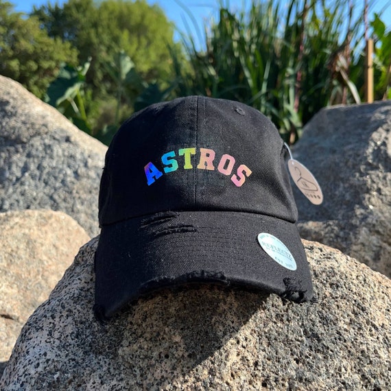 Astros Dad Hat/baseball Cap Reflective Holographic Vinyl 