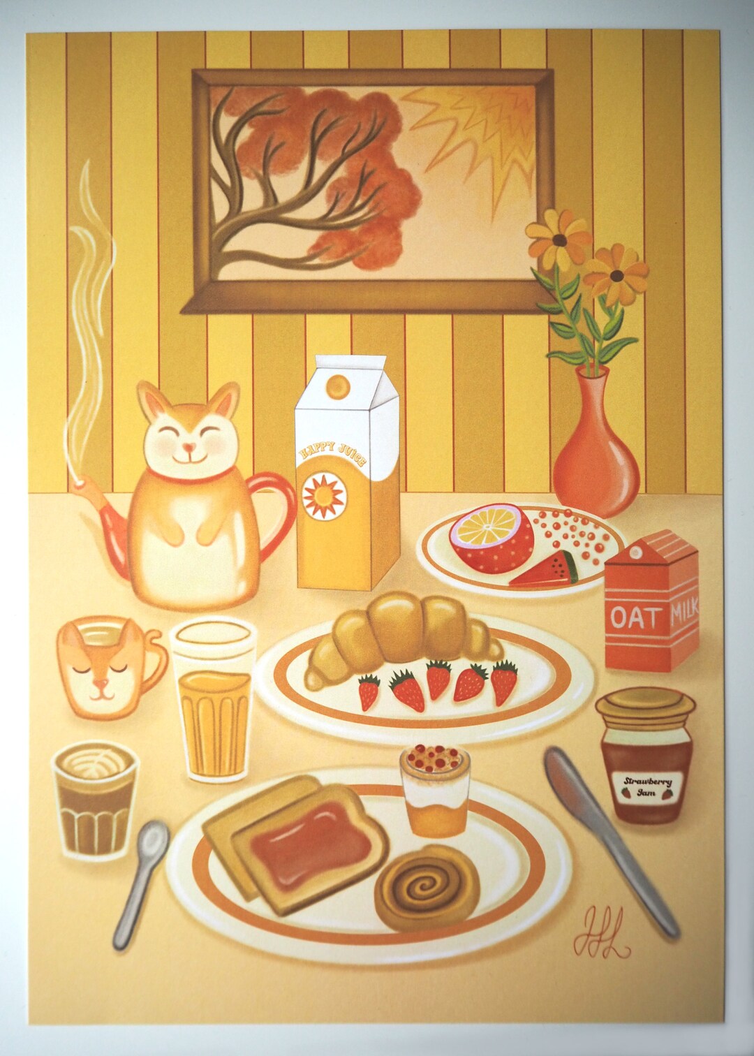 Breakfast Print | A3/ A4 High Quality Digital Print | Original ...