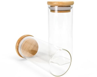 Bamboo Spice Jars, Spice Jars, Wooden Lid Spice Jars, Glass Spice Jars, Bamboo Lid Glass Jars, 6oz Wood Lid Jar, 180ml Spice Jar