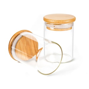 Bamboo Spice Jars, Spice Jars, Wooden Lid Spice Jars, Glass Spice Jars, Bamboo Lid Glass Jars, 4oz Wood Lid Jar, 120ml Spice Jar