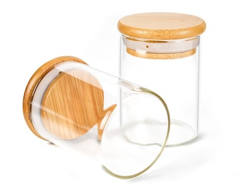 Bamboo Spice Jars, Spice Jars, Wooden Lid Spice Jars, Glass Spice Jars,  Bamboo Lid Glass Jars, 4oz Wood Lid Jar, 120ml Spice Jar