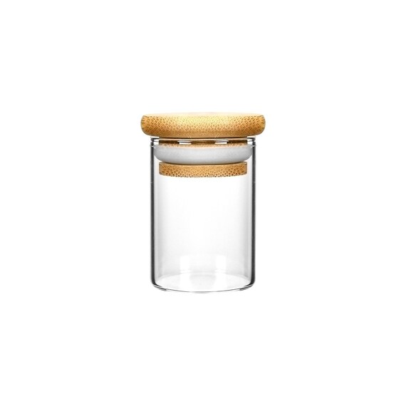 Mini Bamboo Spice Jars, Spice Jars, Wooden Lid Spice Jars, Glass Spice Jars, Bamboo Lid Glass Jars, 1oz Wood Lid Jar, 30ml Spice Jar