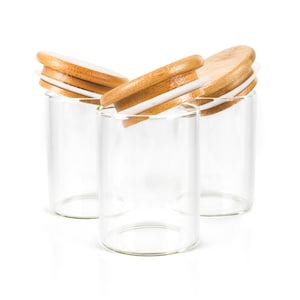 Bamboo Spice Jars, Spice Jars, Wooden Lid Spice Jars, Glass Spice Jars, Bamboo Lid Glass Jars, 2oz Wood Lid Jar, 60ml Spice Jar