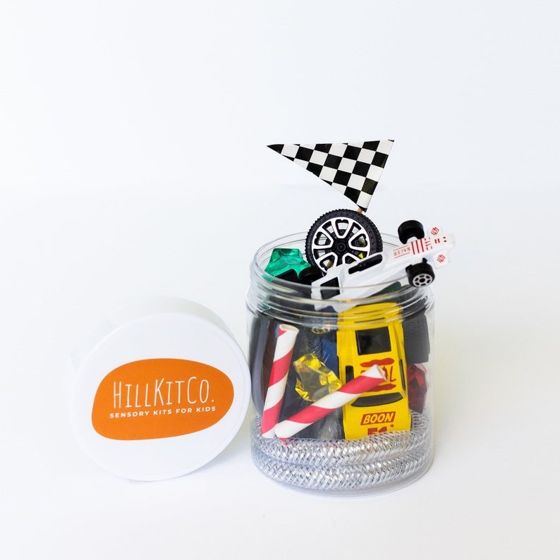 Tiny Race Car Play Dough Sensory Kit Montessori Inspired Educational Toy image 1