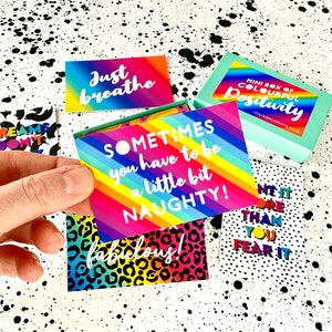 CLEARANCE- Mini Box of Colourful Positivity | Rainbow Affirmation cards | Fun, Inspirational & Motivational Quotes | Mental health gift