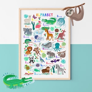 Animal Alphabet Print | Alphabet Wall Art | ABC Nursery Art | Animal Alphabet Kids Print | Kids Wall Art | Kids room decor | Nursery Posters