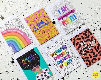 Fun Quotes Postcard Set: Positive Affirmation Art Prints
