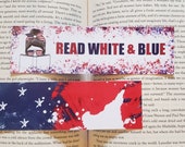 Read White and Blue Summer Bookmarks Patriotic Summer Reading Bookish Girl Bookmark July 4th Fruit Bookmark Red Gingham Watermelon Bookmark