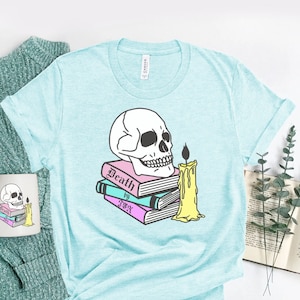 Death By TBR Pastel Goth Bookish Halloween Shirt for Librarian Reader Bookish Tee Unisex Jersey Short Sleeve Tee