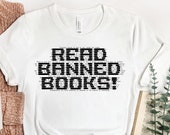 Read Banned Books Unisex Jersey Short Sleeve Tee Literary Tee for Reader Librarian Shirt Gift Anticensorship Protest Shirt for Bibliophile