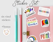 Read Queer Books Bookish Paper Stickers Reading Journal Pride Month Stickers for Reader Diverse Book Sticker Set for Laptop Gay Book Sticker