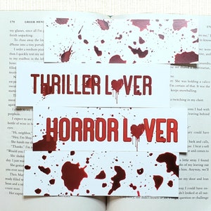 Blood Splatter Thriller Lover Bookmark Horror Lover Book Mark Gift for Reader Friend Creepy Bloody Book Mark for Bookstagram Gift Under 5