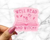 Well Read and Witchy Books are Magic Halloween Retro Bullet Journal Sticker Planner Sticker for Fall Read Boooks Reader Tarot Spooky Season