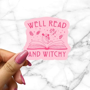 Well Read and Witchy Books are Magic Halloween Retro Bullet Journal Sticker Planner Sticker for Fall Read Boooks Reader Tarot Spooky Season