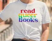 Read Queer Books Tshirt for Readers Read Gay Books Pride Month Reading