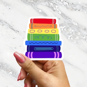 Read Queer Books Sticker for Readers Read Gay Books Pride Month Bookish Sticker for Water Bottle Reader Laptop Sticker
