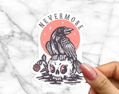 Nevermore The Raven Edgar Allen Poe Bookish Sticker for Spooky Books Dark Academia Pastel Goth Cute Bird Sticker Poetry Classic Literature